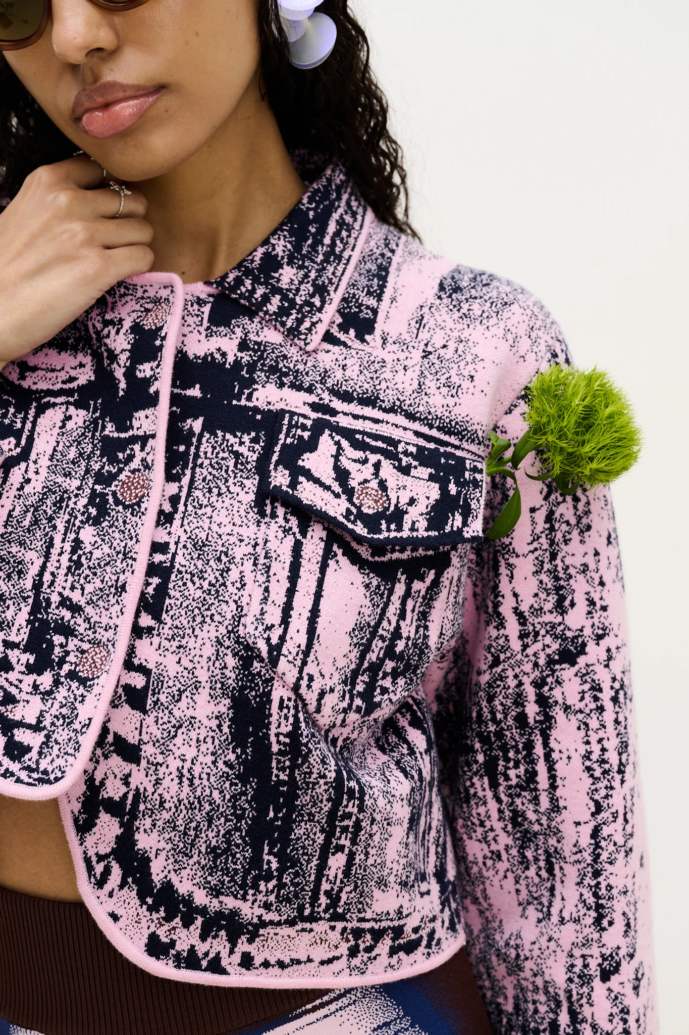 CHITAL DENIM PRINT CROPPED JACKET - Image 6
