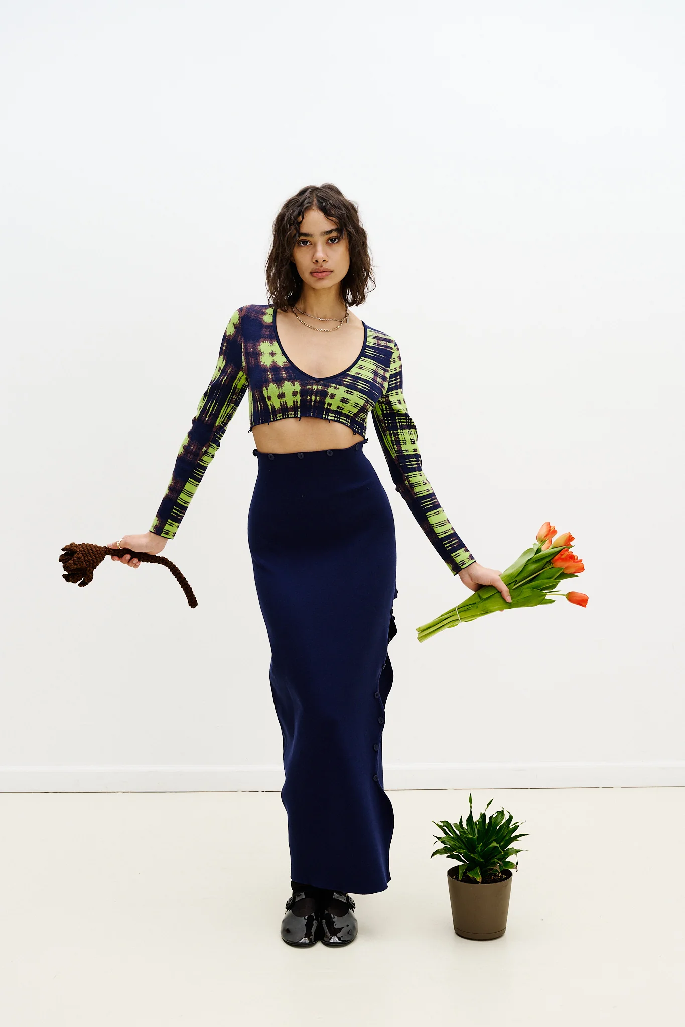 ROSIE COLORBLOCK V-NECK LONG DRESS - Image 4