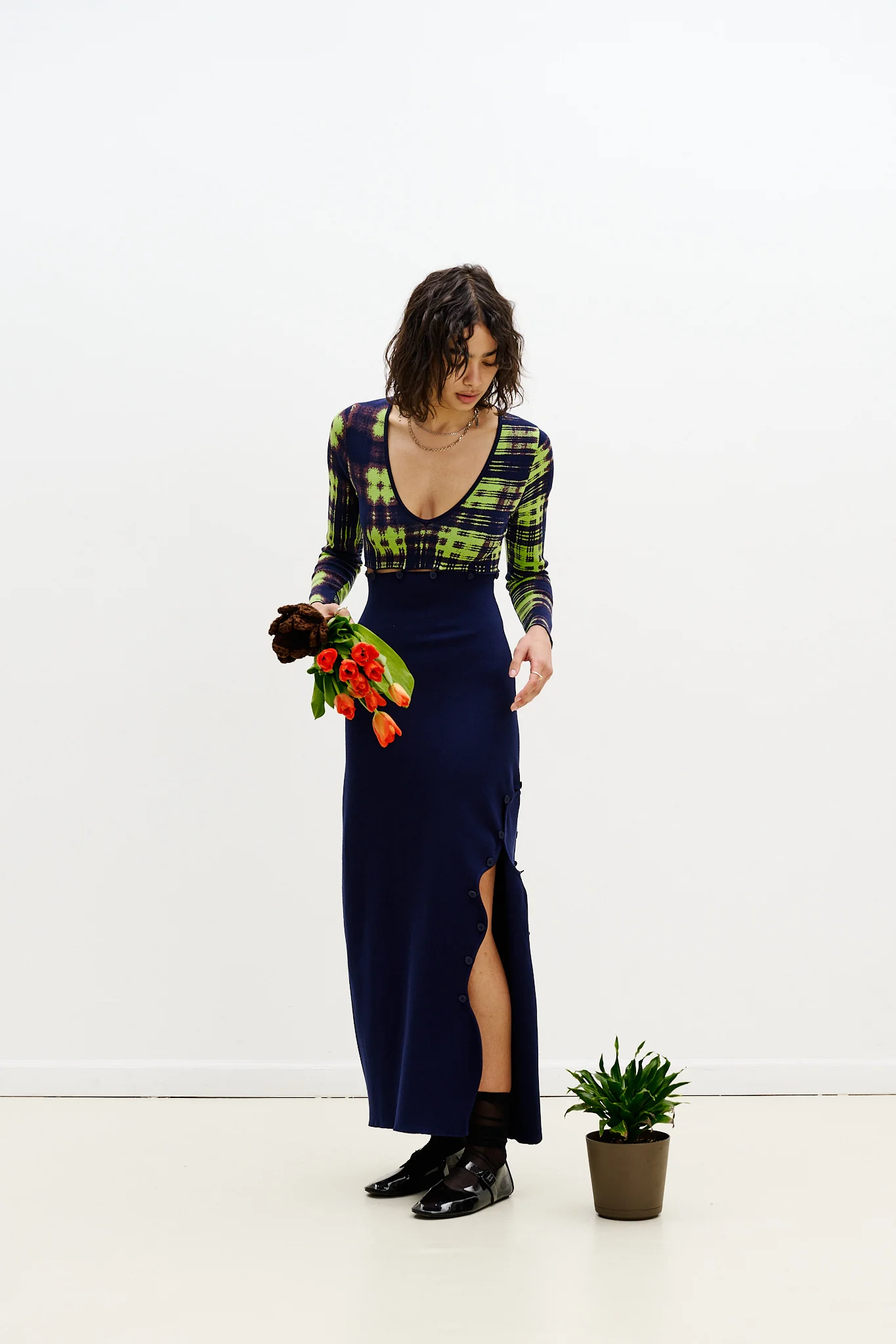 ROSIE COLORBLOCK V-NECK LONG DRESS - Image 5