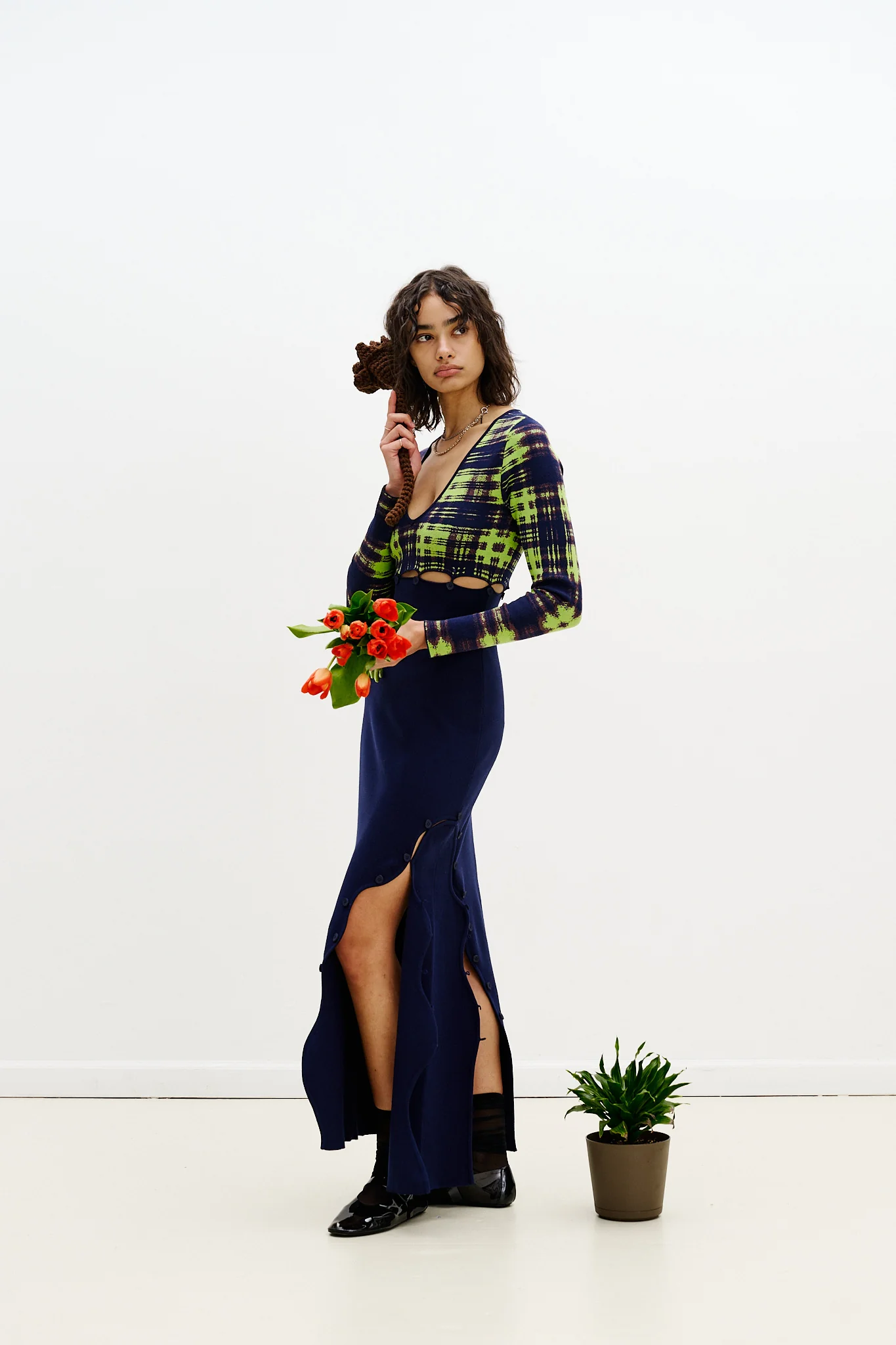 ROSIE COLORBLOCK V-NECK LONG DRESS - Image 7